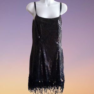 LE CHATEAU Charleston Era Black Sequined Dress Size 6 NEW NWT
